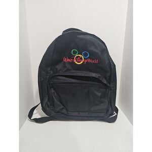 VINTAGE Walt Disney World Backpack 90s Retro Book Bag Tote Mickey Embroidered‎